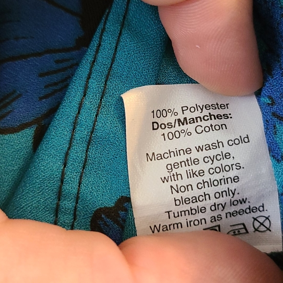 J. Crew Blue Floral Short Sleeve Cotton Tee S - Picture 7 of 7